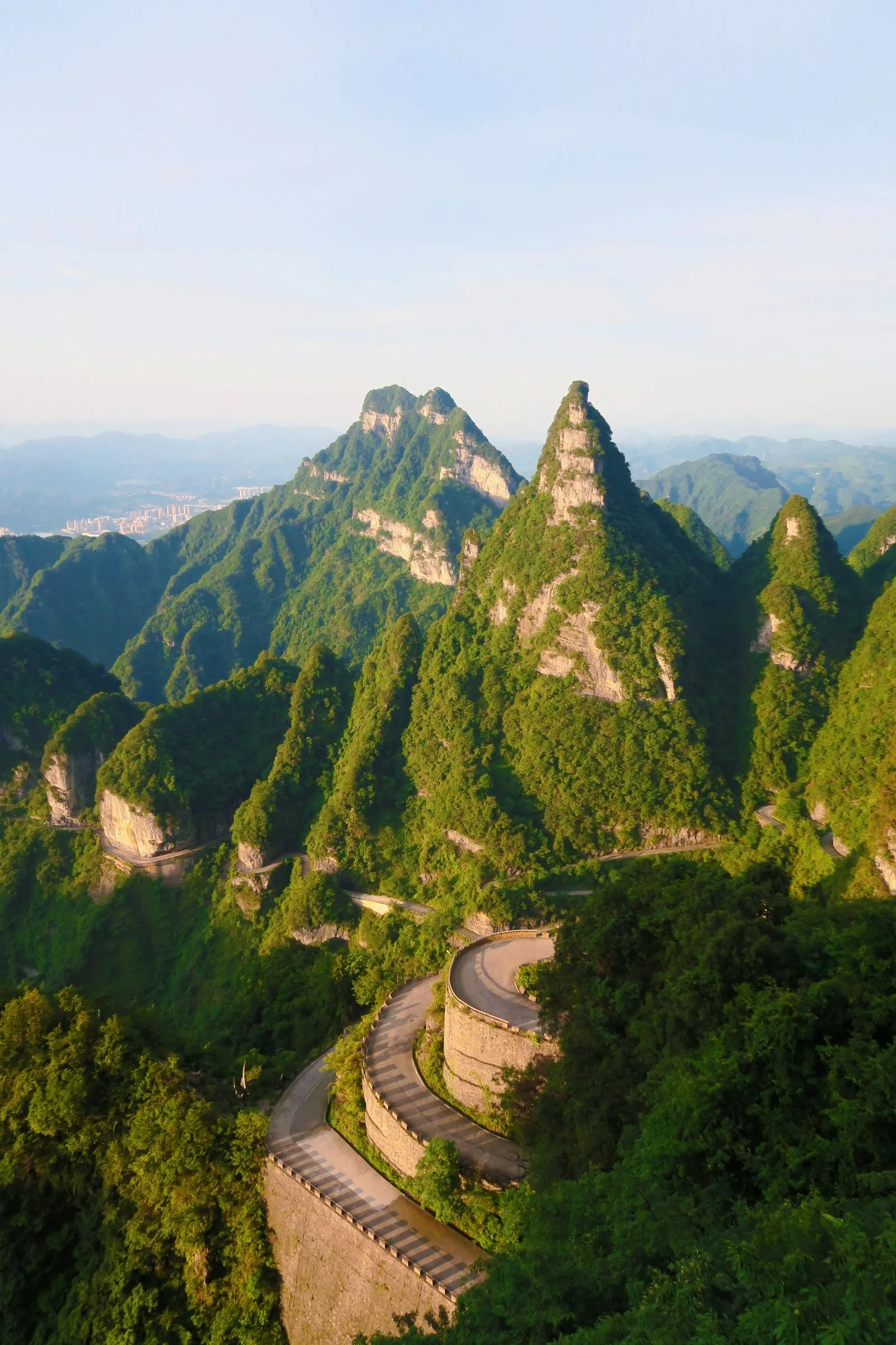 Tianmen Mountain aerial view in Zhangjiajie